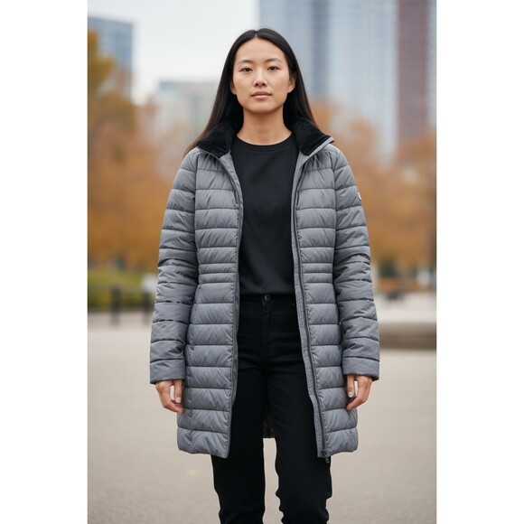 Land's End Hooded Insulated 3 in 1 Primaloft Parka Women's 1X  16W-18W.  Black - Picture 2 of 9